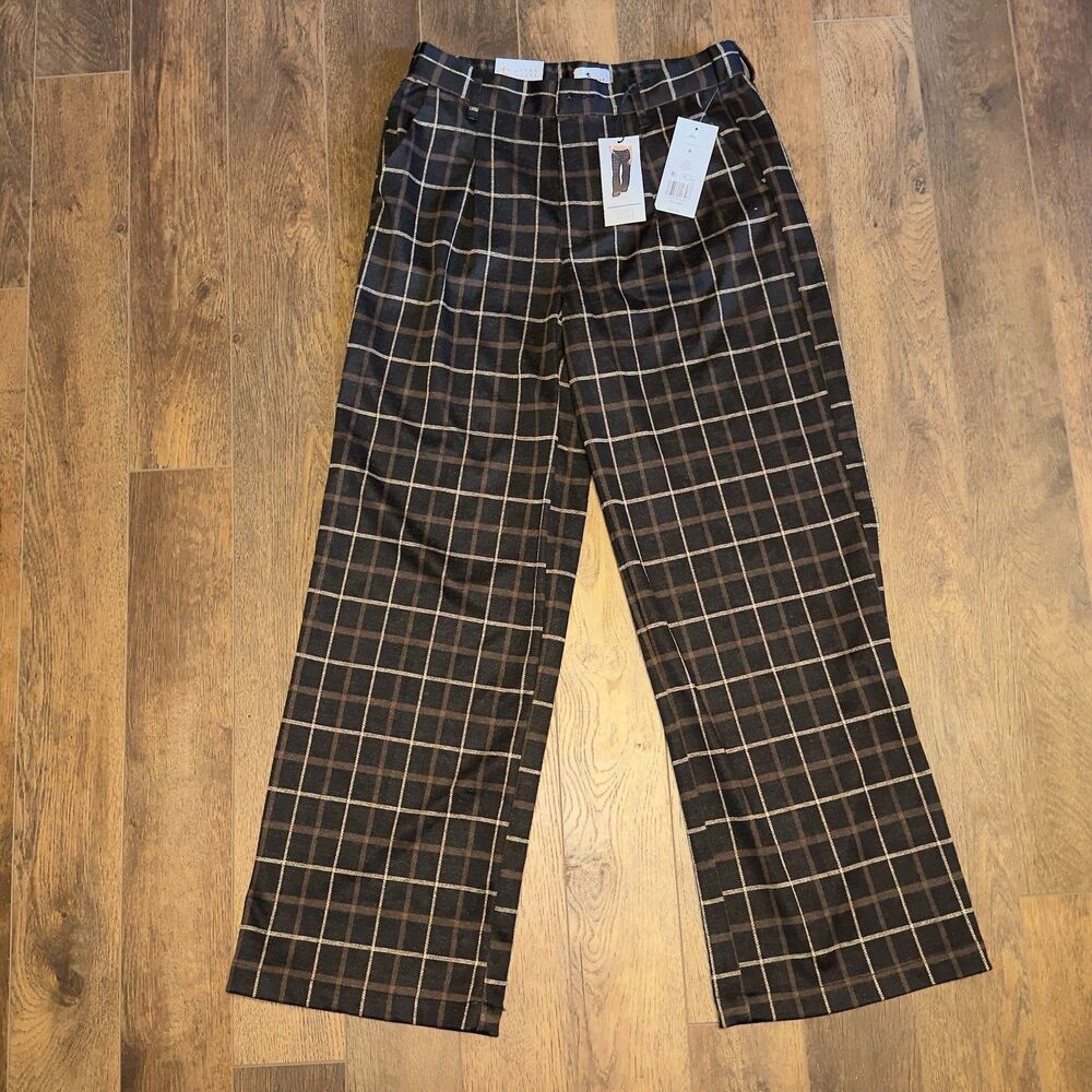 True Craft Women’s 6R Brown Plaid Tailored Trousers NWT MSRP: $54